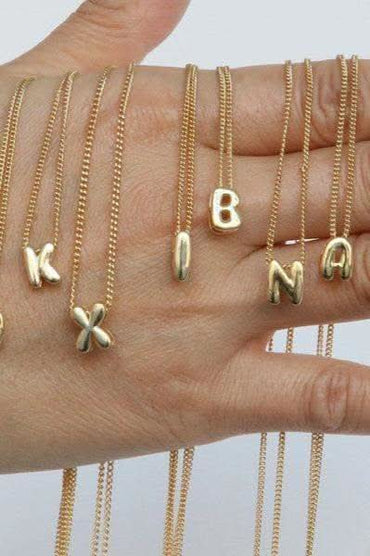 Mini Bubble Initial Letter Personalized Necklace - SwagglyLife Home & Fashion